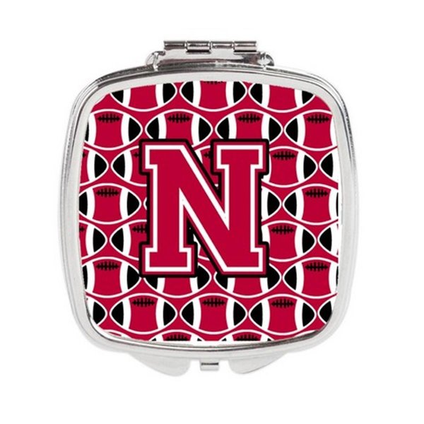 Carolines Treasures Letter N Football Crimson and White Compact Mirror CJ1079-NSCM